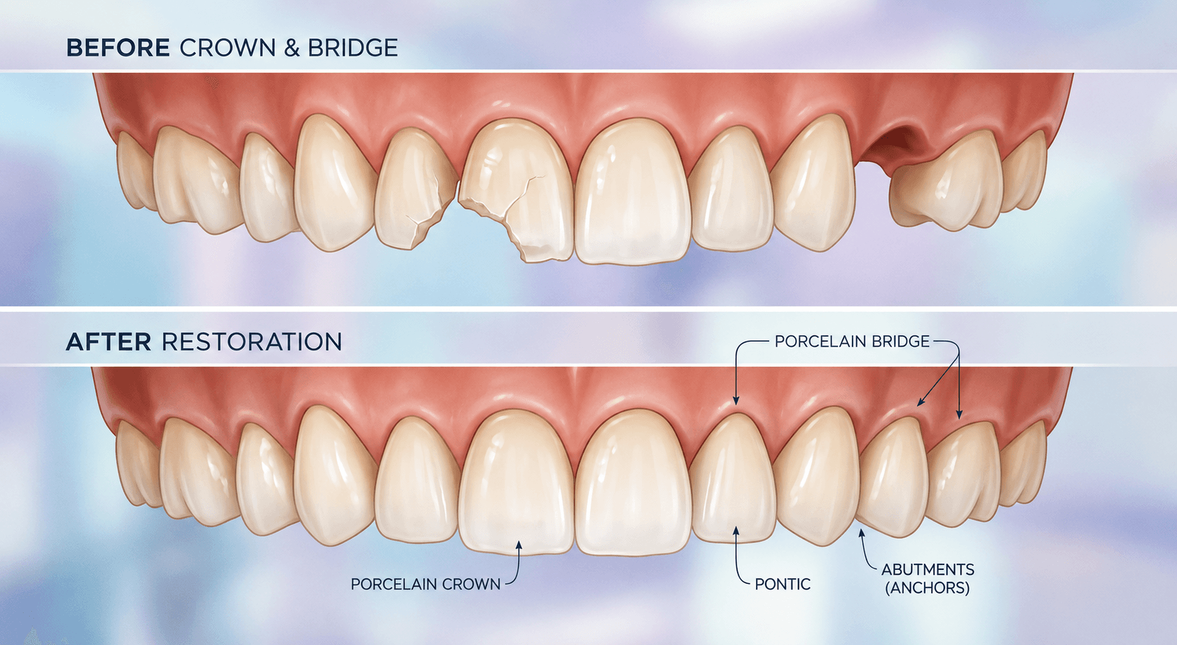 Dental crowns and bridges